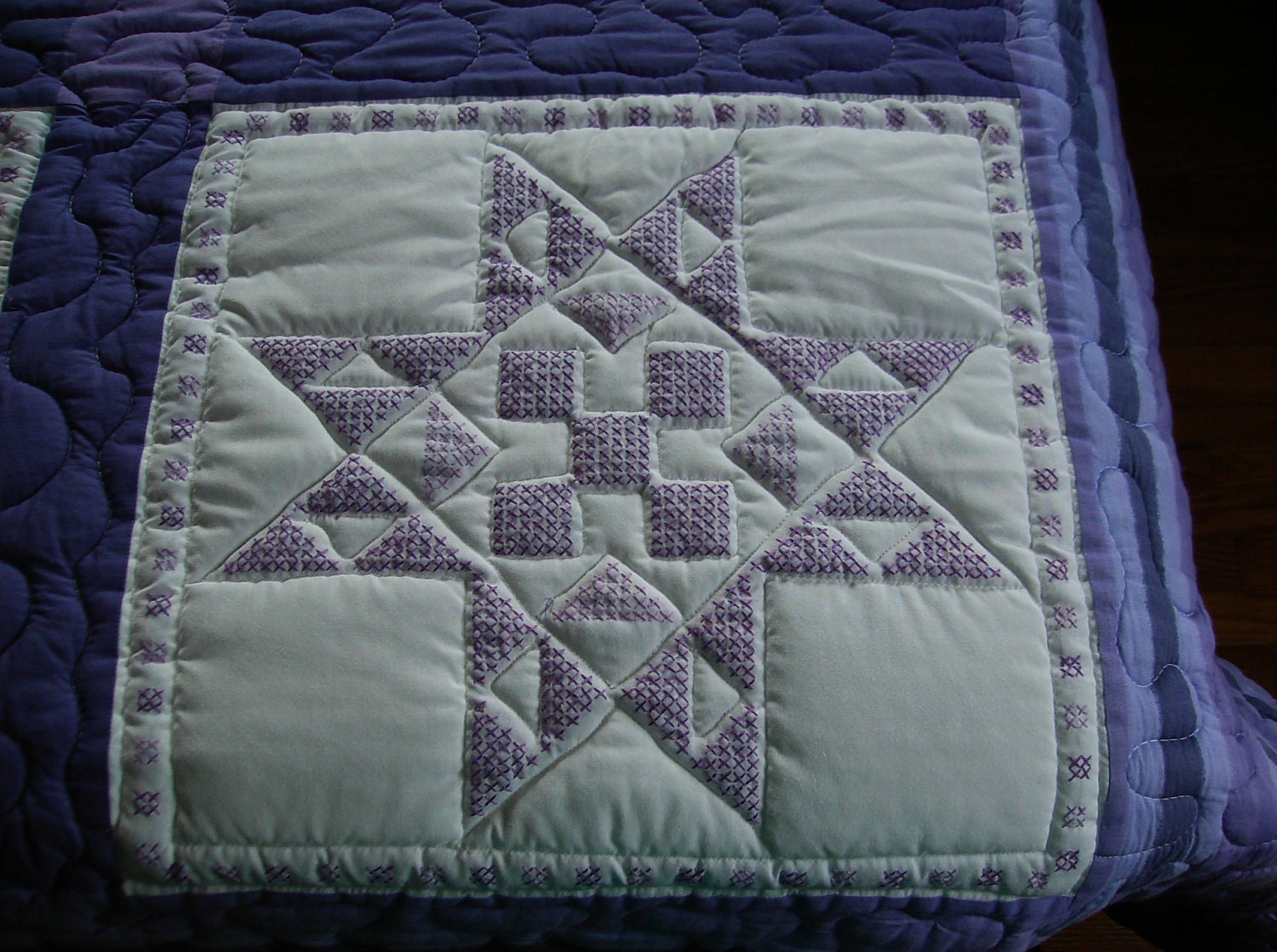 Ohio Star Cross-Stitched Quilt