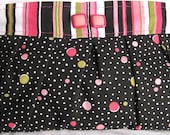 Clutch purse in Waverly stripes and dots