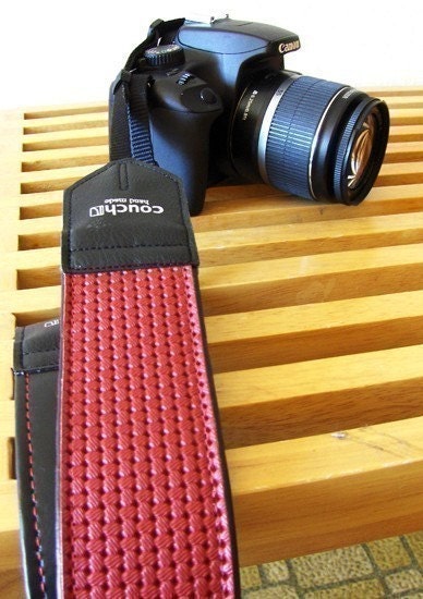 Vintage Volkswagen camera strap - Upcycled guitar straps - eco vegan friendly