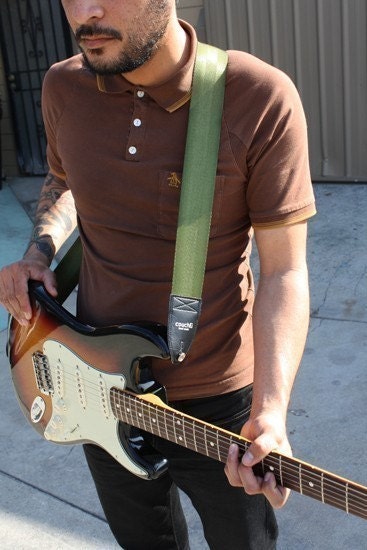 Recycled Seat Belt Guitar Strap - Vegan Eco Friendly Guitar Strap - 8 colors to choose from