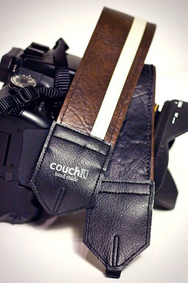 Brown and White Racer X camera strap - Vegan - Step your Game UP