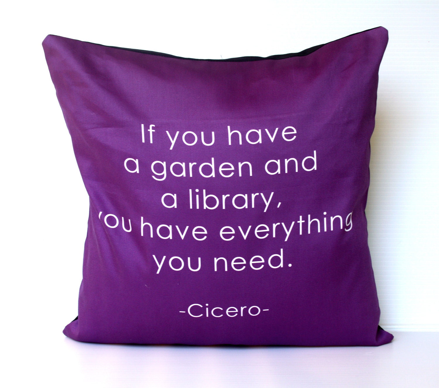 Purple Pillow cover cushion purple cushion  quote cushion pillow cover with cicero quotation, cushion, pillow