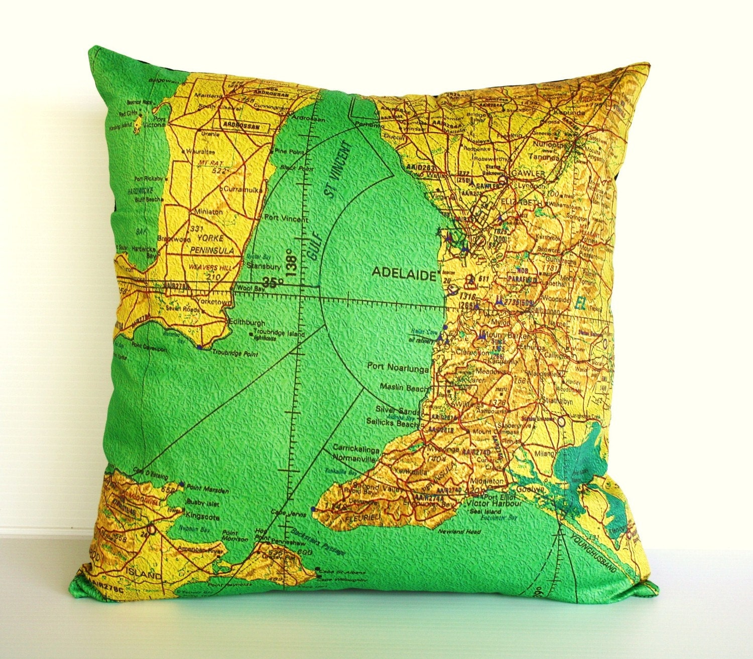 Cushion cover ADELAIDE Organic cotton Adelaide, South Australia, map cushion, map pillow, cushion cover, 16 inch, 41cm