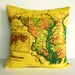 map cushion, MARYLAND map organic cotton cushion decorative pillow cover pillow cover 16 inch 40cmx40cm