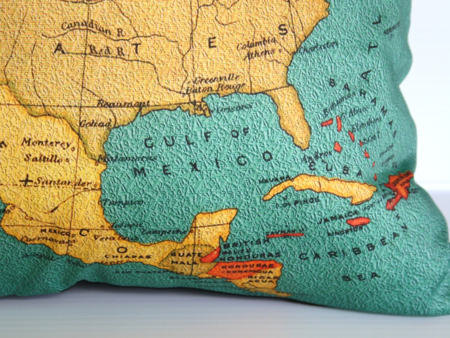 cushion cover, pillow NORTH AMERICA Organic cotton map cushion, throw pillow  map pillow Decorative pillow 16 x 16 pillow