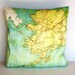 Cushion cover. Map pillow ALASKA Organic cotton map cushion, pillow, throw pillow cushion cover 16x16