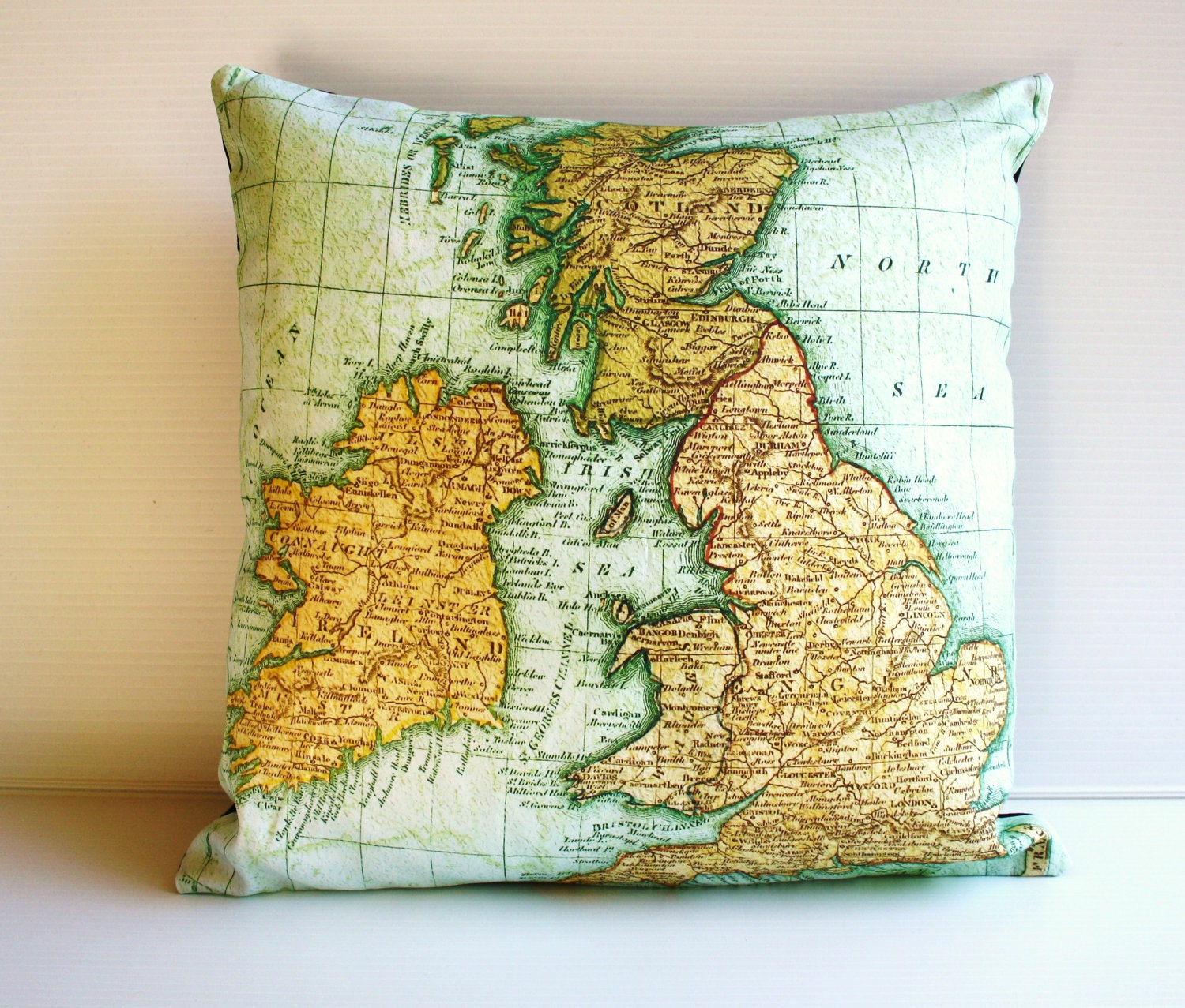 decorative pillow cushion cover UK - map pillow organic cotton, pillow, 16 inch, 41cms cushion cover