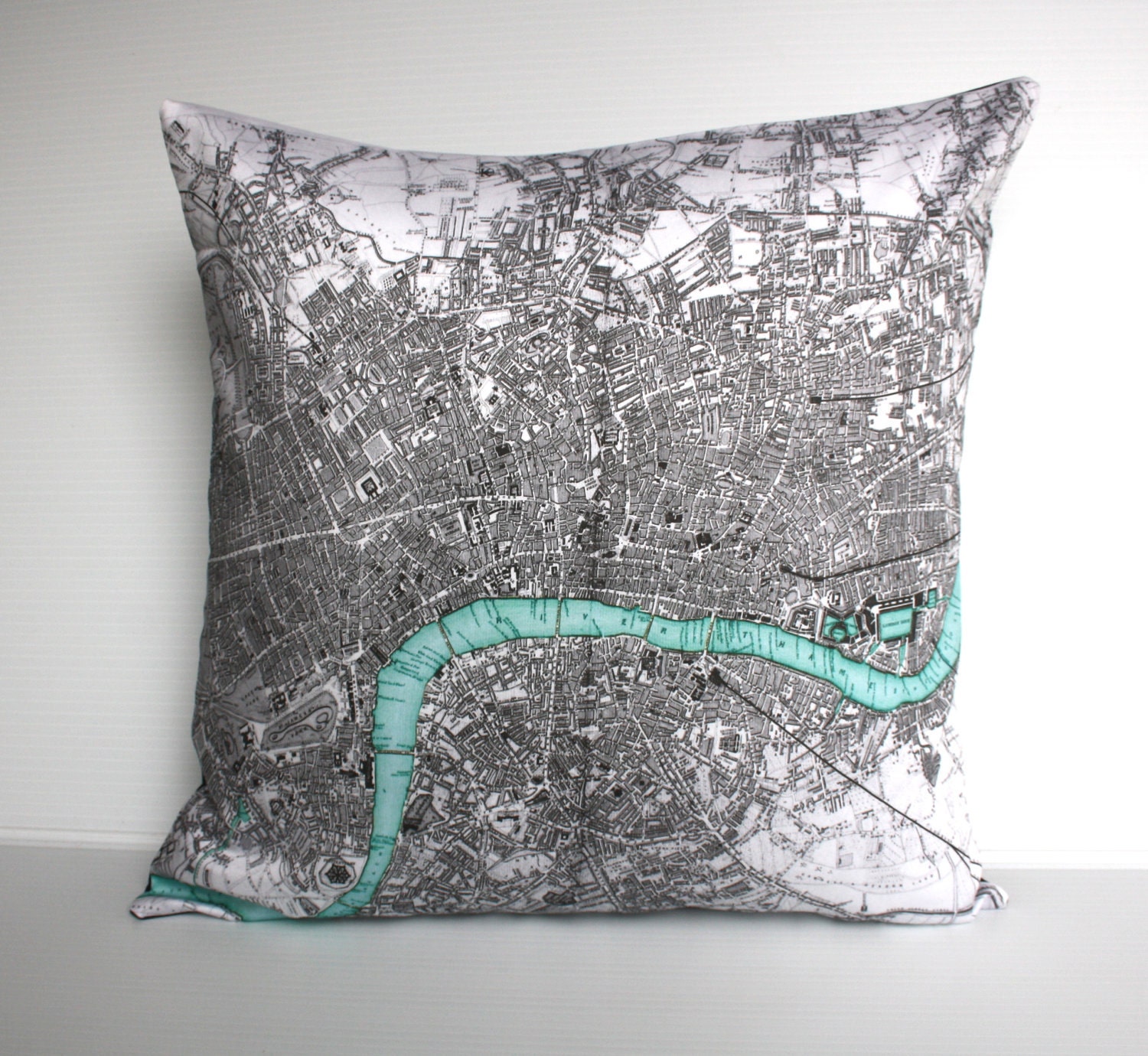 map pillow map cushion, organic cotton cushion LONDON Organic cotton map16 inch  cushion,cushion cover, pillow, 16 inch, 41cm