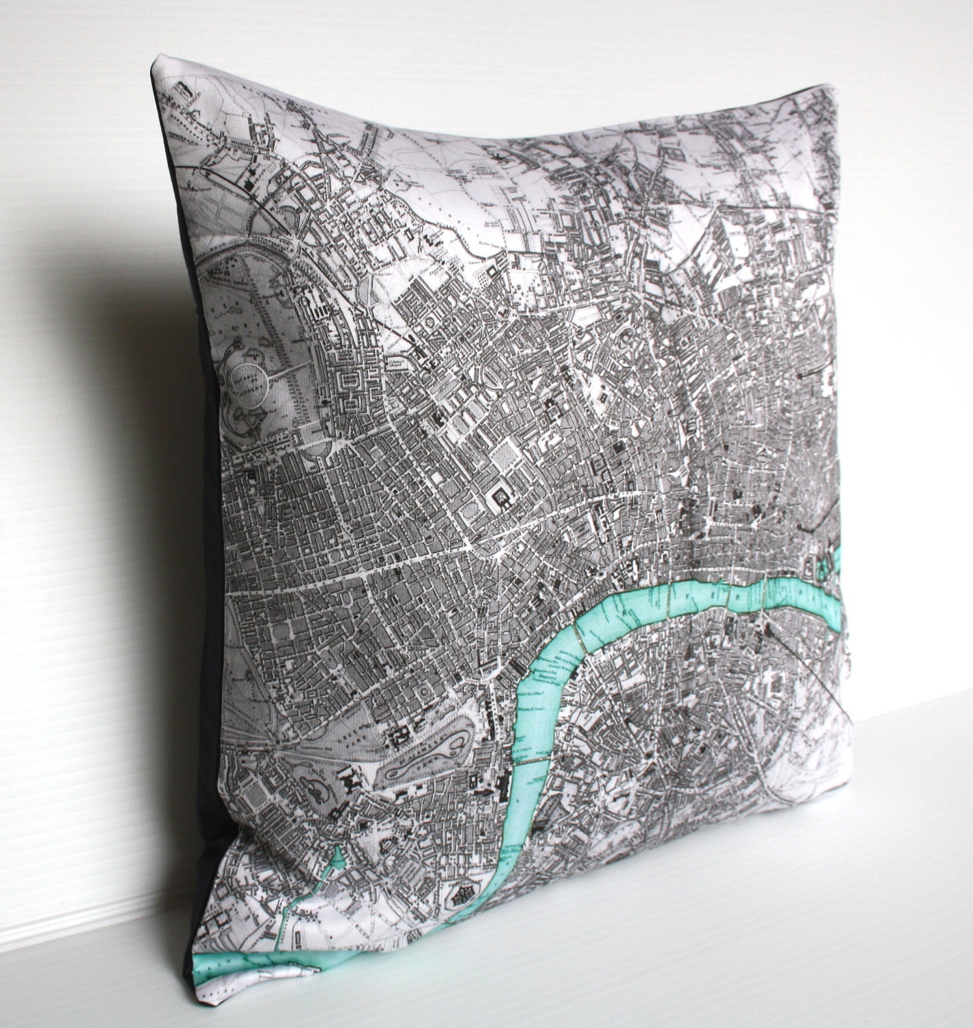 map pillow map cushion, organic cotton cushion LONDON Organic cotton map16 inch cushion,cushion cover, pillow, 16 inch, 41cm