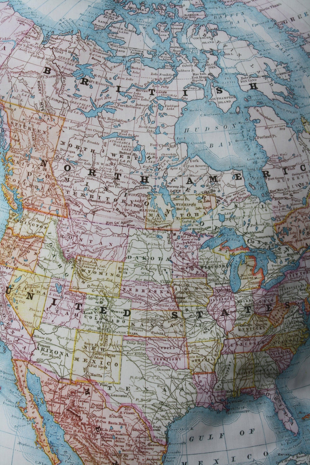 Floor cushion map floor cushion NORTH AMERICA GIANT map cushion, organic cotton cushion, pillow cover, bean bag