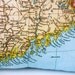 vintage map cushion MAINE STATE vintage map pillow, organic cotton,  cushion cover,  16 inch, 41cm