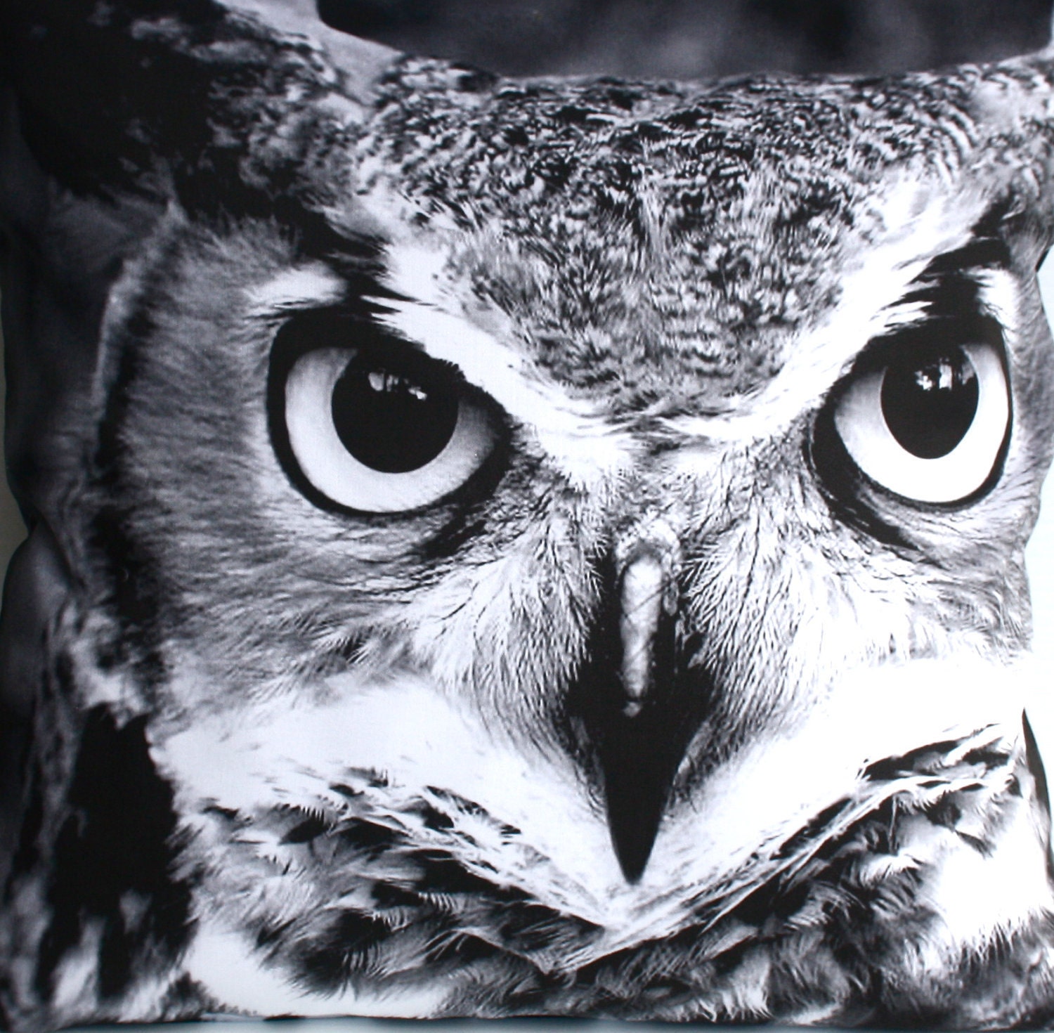 OWL cushion, owl pillow, decorative pillow, throw pillow, 16x16 inch pillow,  cushion cover, pillow, 16"x16 , 41cms