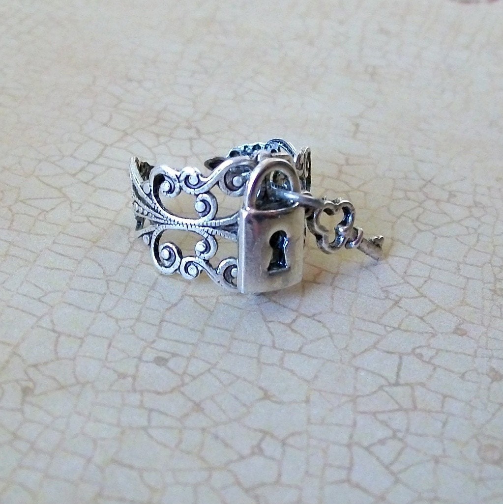 Lock and Key Steampunk Ring EXCLUSIVE DESIGN