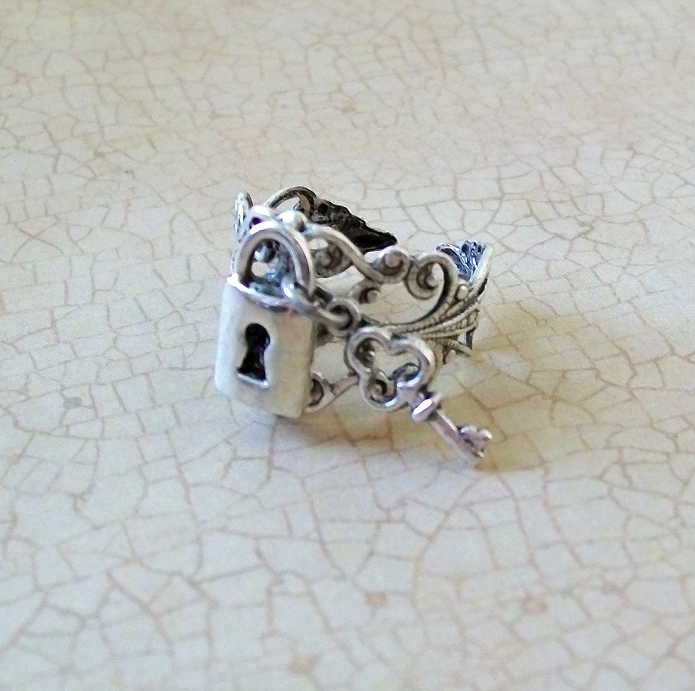 Lock and Key Steampunk Ring EXCLUSIVE DESIGN