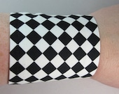 Black and White Checkered Geeky Cuff Bracelet