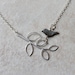 Black Bird Necklace- Mother-of-Pearl Bird and Silver Branch (WN3)