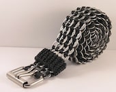 pop tabs belt - black, crochet, regular, 39 inch