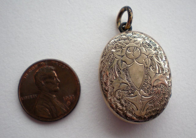 Antique Victorian Mourning Locket Seed Pearl Blue Enamel Anchor