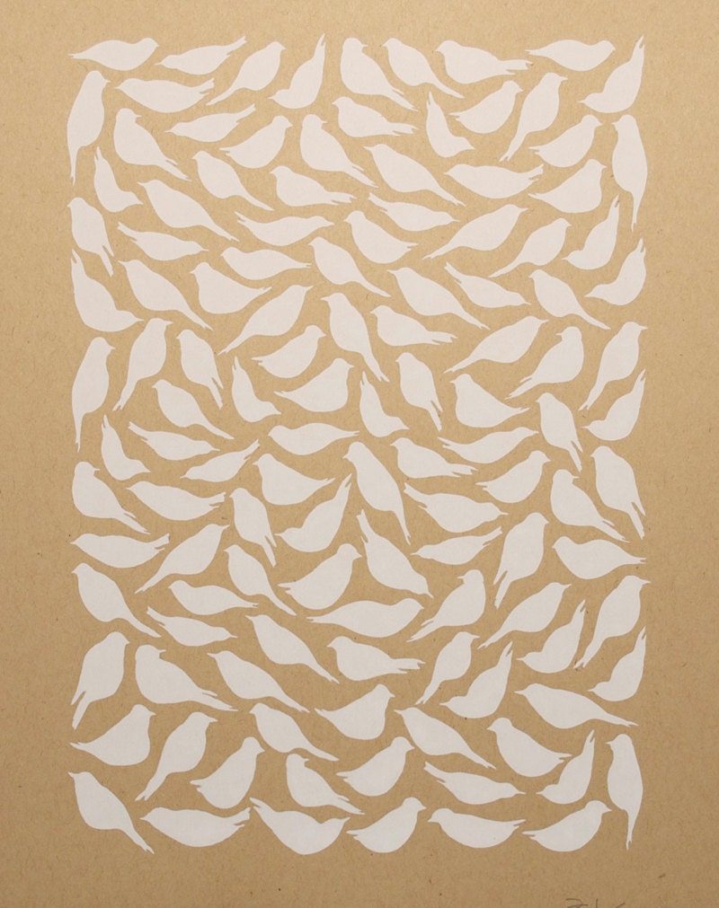 White Birds Hand-Pulled Screenprint Limited Edition