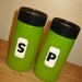 Retro Green Salt and Pepper Shakers