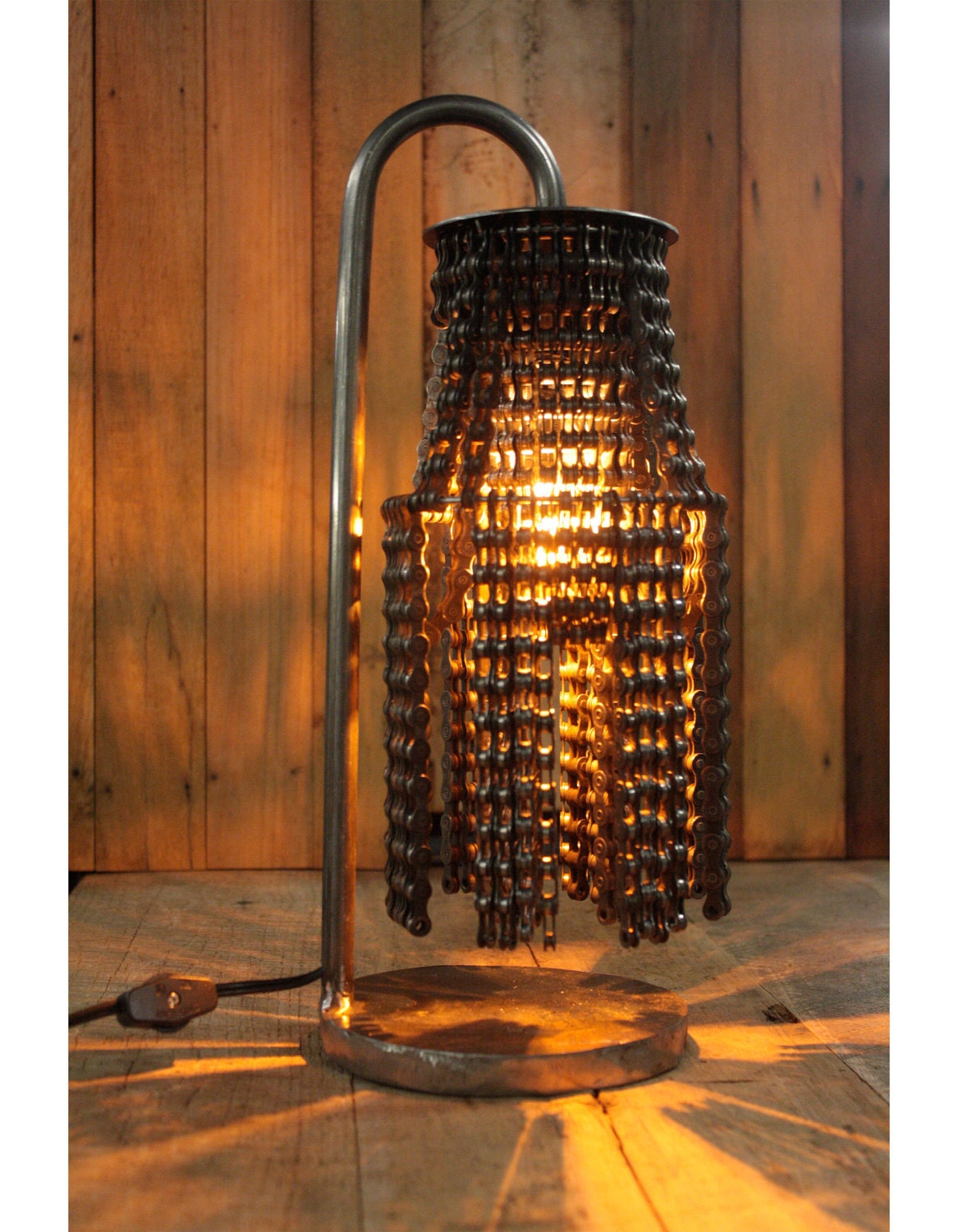 Reclaimed Metal and Bicycle Table Lamp  - 14 inch height x 5.5 inch diameter - Facaro, CONNECT 6