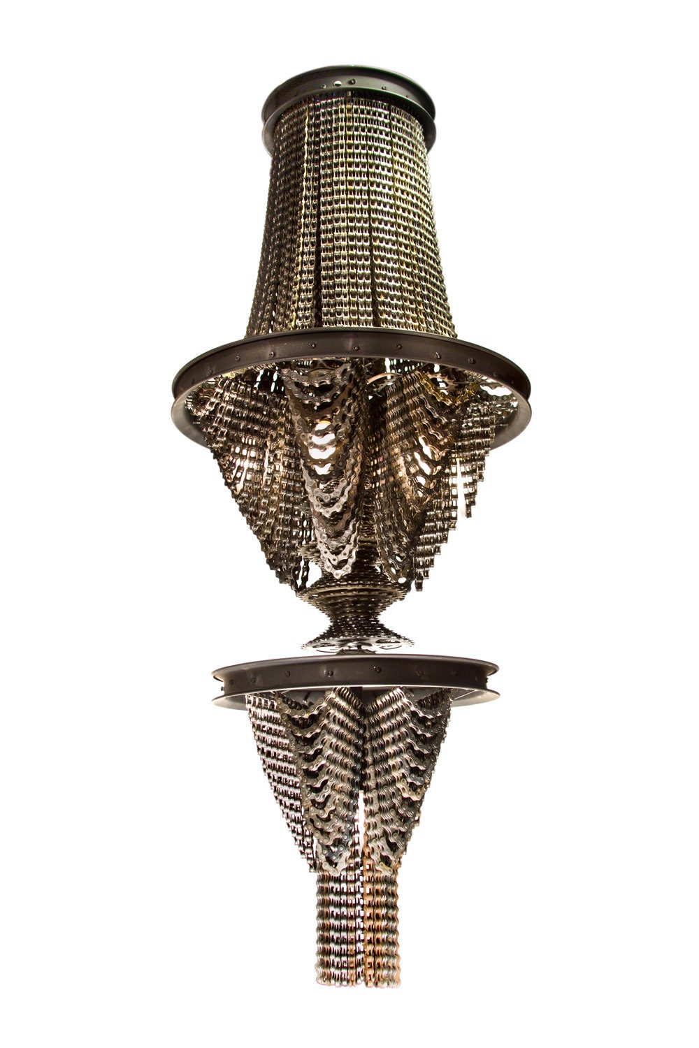 Reclaimed Metal and Bicycle Chandelier - 44 inch height x 16.5 inch diameter - Facaro - CONNECT 2