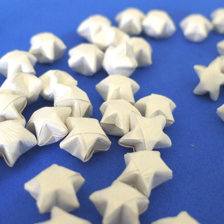 100 Pure Shimmer - White Origami Lucky Stars - custom order available