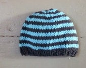 Baby Boy Hat, cotton striped beanie, knitted baby boys hat, summer baby beanie