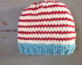 Sweet Baby Dolly Beanie, knit boy hat, as seen in Pregnancy and Newborn Magazine, April 2013