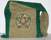 Witch's Earthy Protection Pentacle Messenger Monk Sling Bag Purse