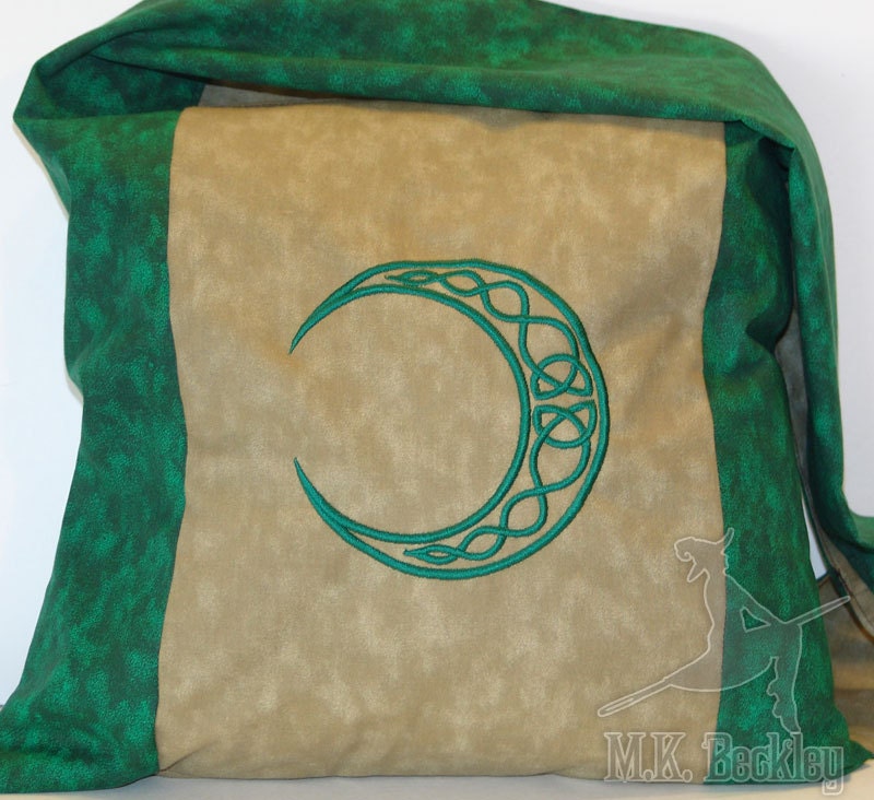Green Celtic Moon Messenger Monk Bag Sling Purse
