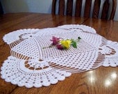 Square in a Square Crochet Doily Tabletop Kitchen and Dining decor 17.5 " Tablecloth