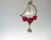 Bird Necklace - Bird with Rose