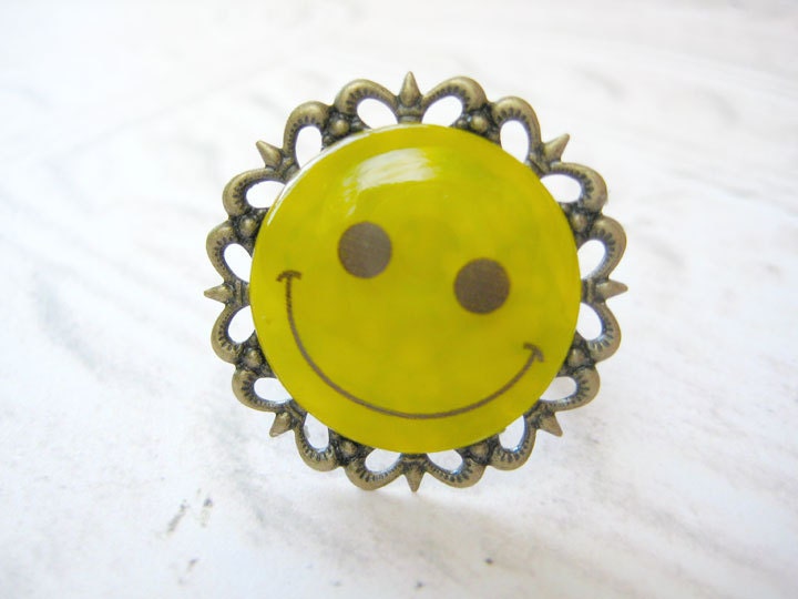 Happy Face Ring,Smile Ring, Fun Ring, Teen Jewelry