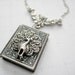 Peacock Locket Necklace, Book Locket Necklace, Bird Locket Necklace