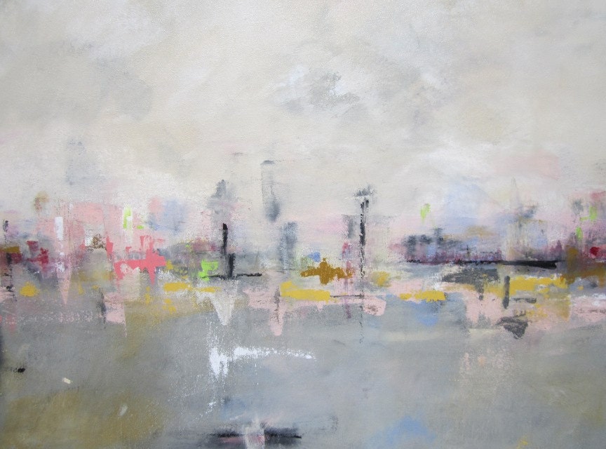 Abstract Cityscape Original Painting- City Shine 40 x 50