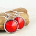 Tall Dangle Earrings Sterling Silver Earrings Bright Red Jewelry Swarovski Crystal Jewelry Light Siam Christmas Red