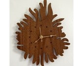 Amorphic Time WALL CLOCK - Walnut and Brass - Modern Abstract Housewares Wood Art