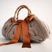 Knitted Handbag - Beige Bag Nr-0110