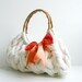 Knitted SPRING Hand Bag, Handbag Everyday Knitted Cream Bag Nr.0134