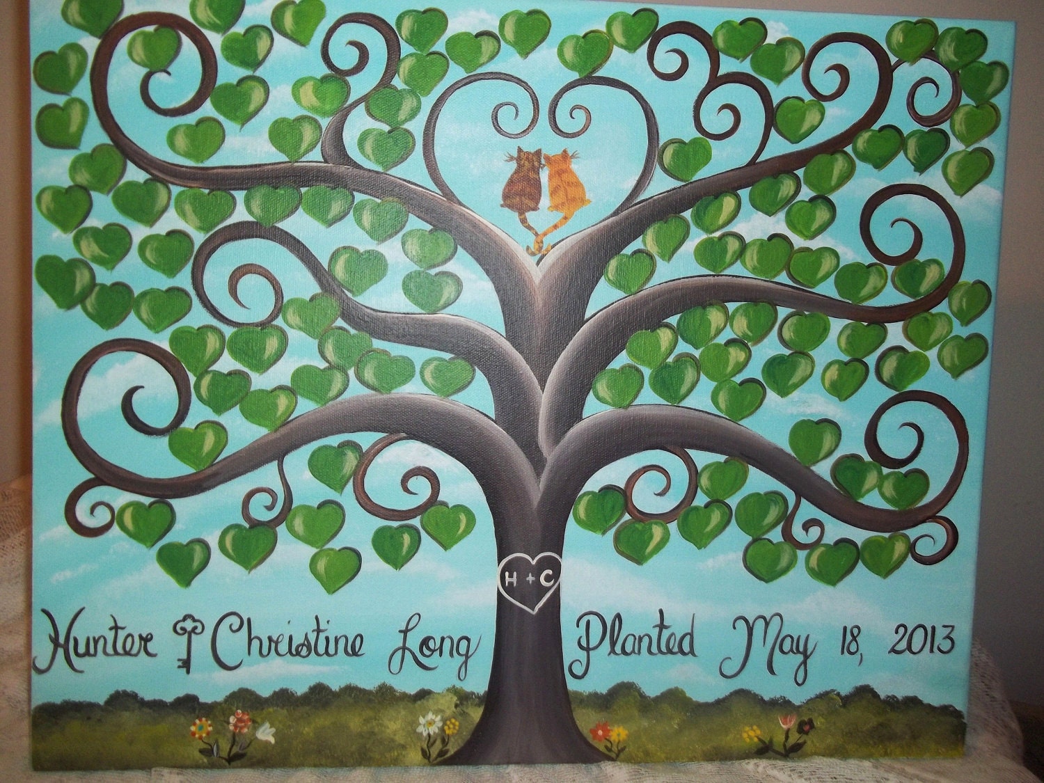 Wedding guest book Canvas.....200 guests....