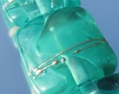 Handmade sea green lampwork beads - Sea Spray