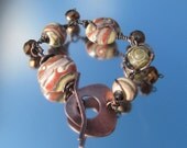 Handmade Lampwork Bracelet - Sea Skies