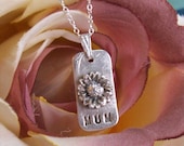 PMC Silver jewelry, Mum or Mom Daisy Silver Necklace, Personalized necklace