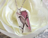 PMC Silver Jewelry, Bird Silhouette Silver Necklace, Handmade Silver Jewellery