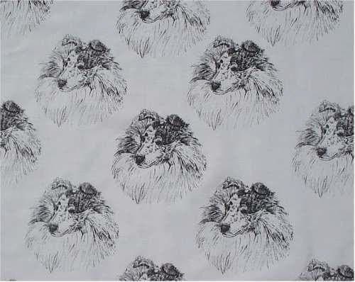 SHELTIE or Shetland Sheepdog Blue fabric by HotDiggityDogFabrics