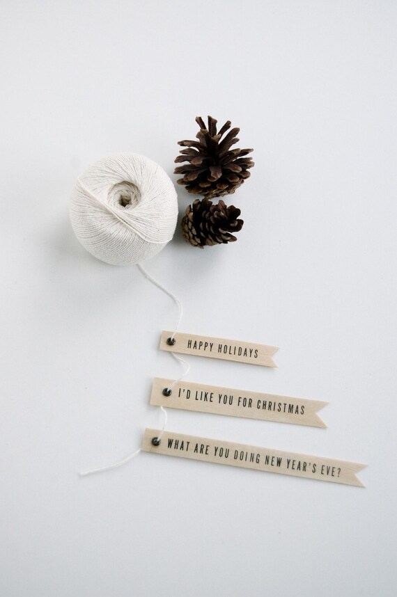 Letterpress Holiday Gift Flags