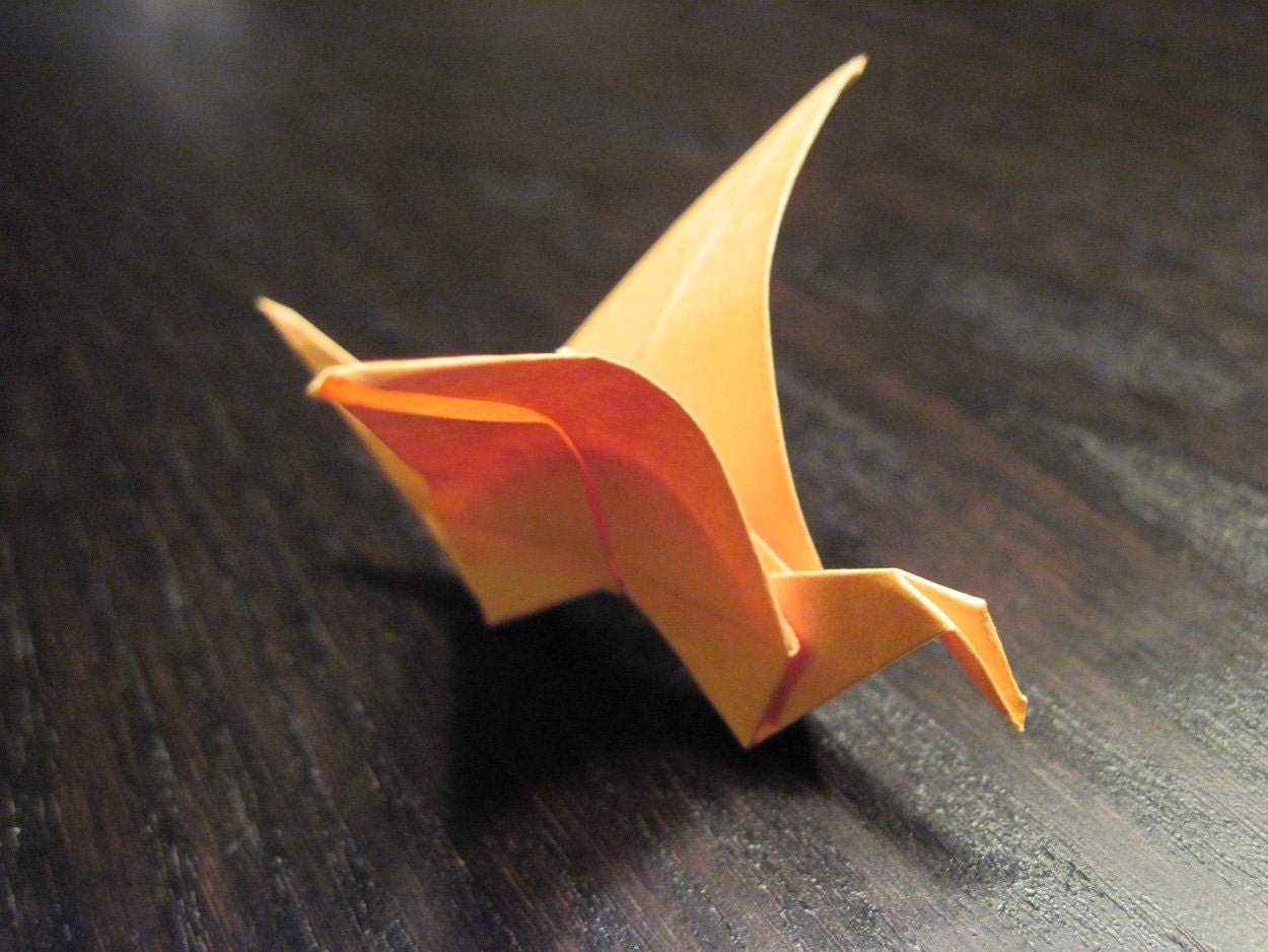 Origami Flapping Birds - Light Orange - Set of 5