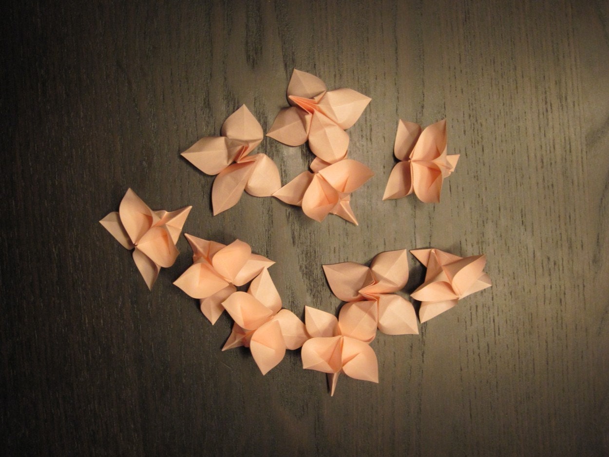 Origami Flowers - Set of 10 - Pale Pink