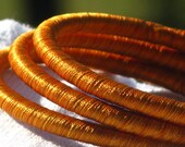 10 Mustard Thread Wrap Bracelet Bangles - Women Handmade Jewelry very Lightweight - Eco friendly Bangles Perfect for Summer,Winter